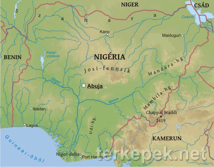 Nigéria térkép